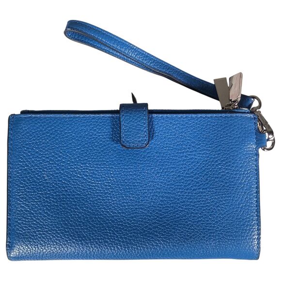 Michael Kors Jet Set Travel LG Double Zip Wristlet Wallet Blue - Picture 2 of 8